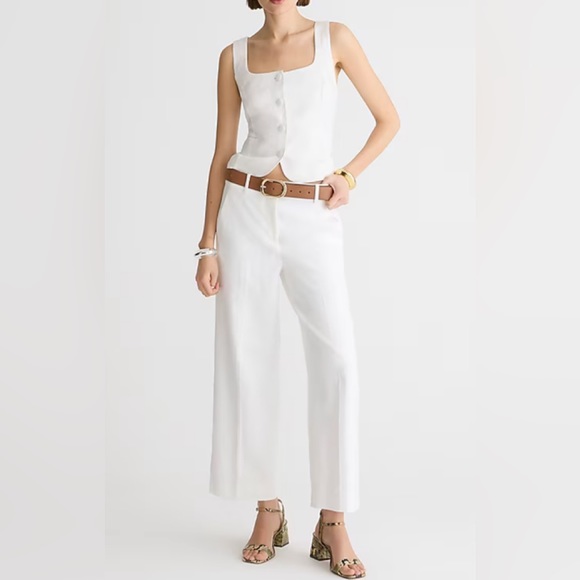 J. Crew Pants - J.Crew White Linen Blend Cropped Pant